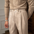 Tailored Pleated Wool Trousers for Men | William