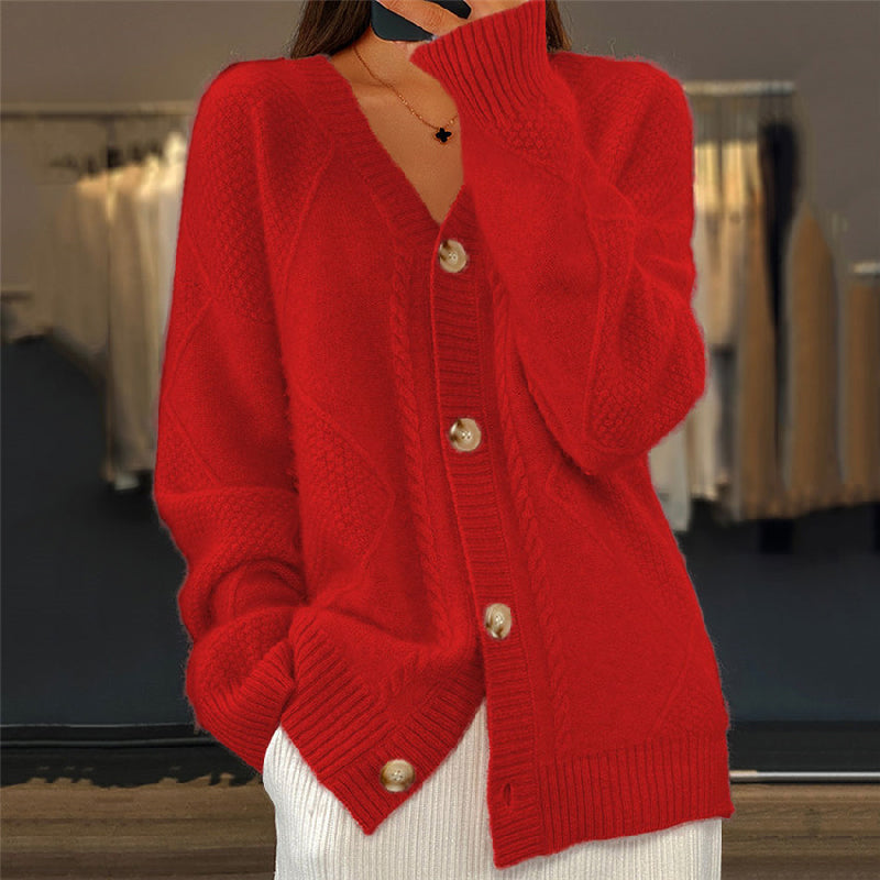 V-Neck Cable Knit Cardigan for Women | Cardi
