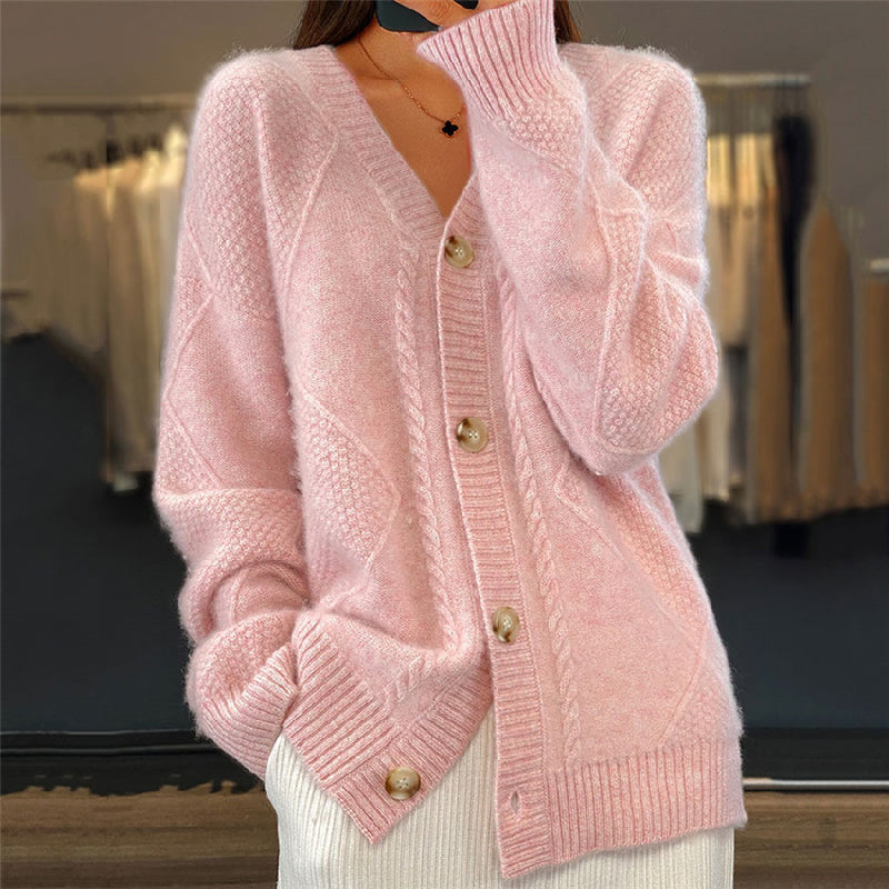 V-Neck Cable Knit Cardigan for Women | Cardi