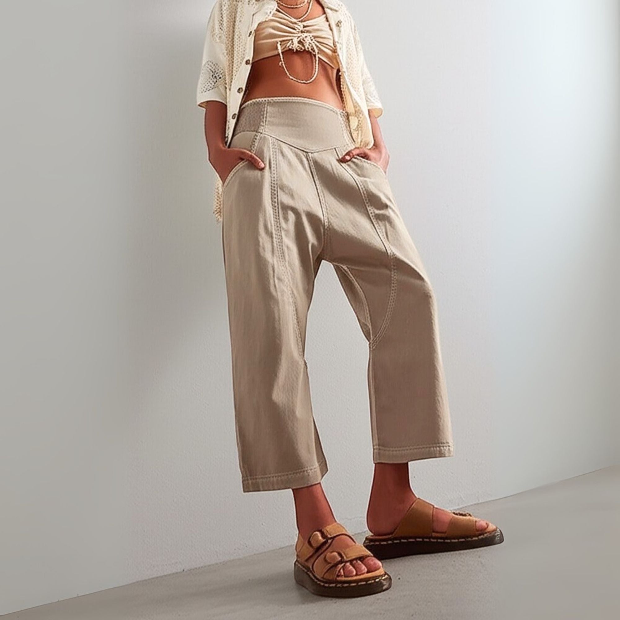 Weekender Wide-Leg Harem Denim Pants for Women | Nalari