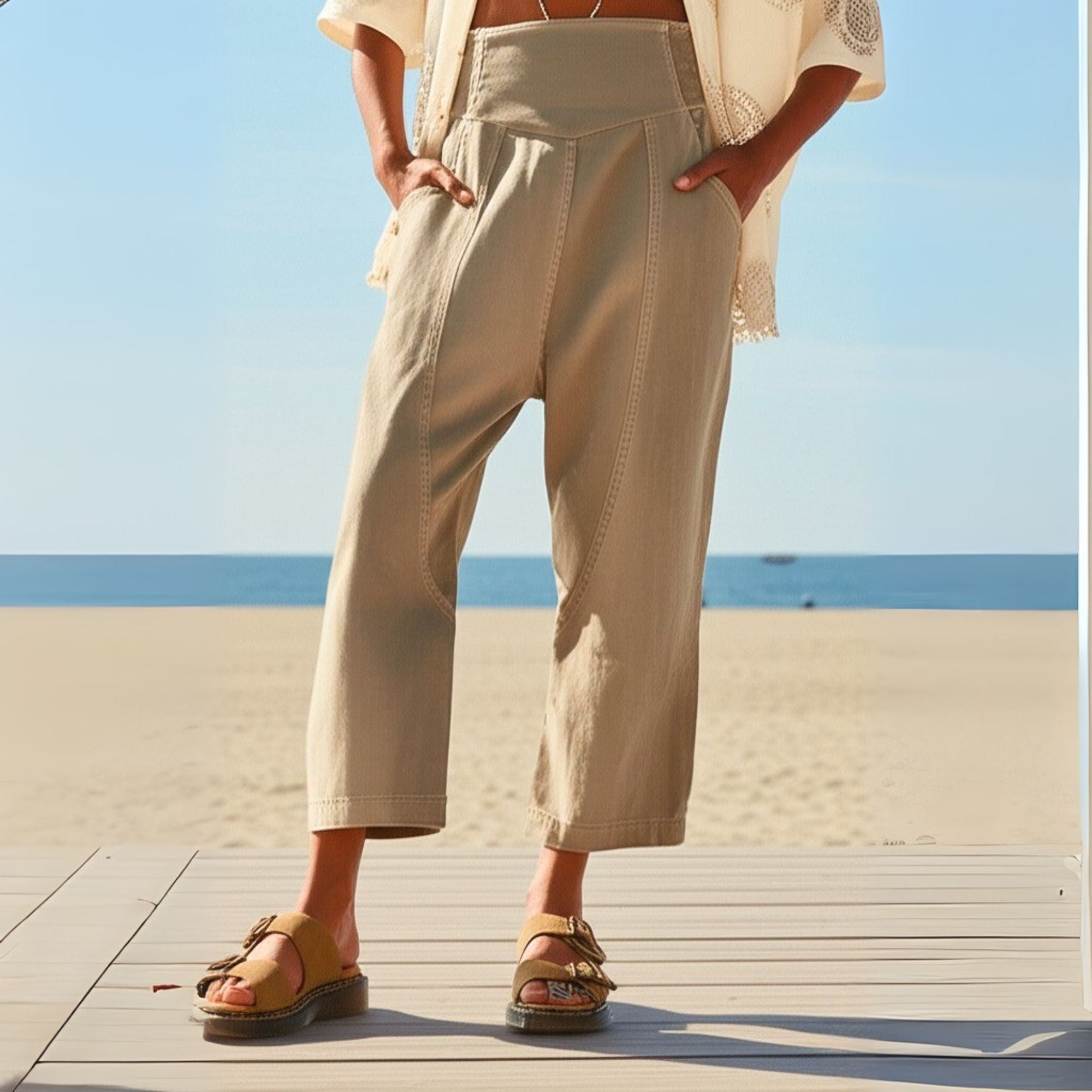 Weekender Wide-Leg Harem Denim Pants for Women | Nalari