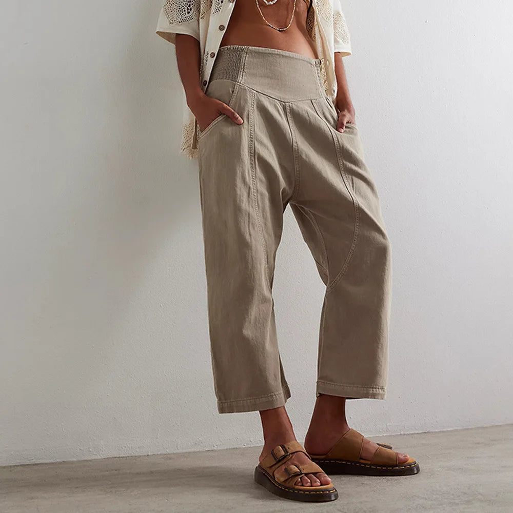Weekender Wide-Leg Harem Denim Pants for Women | Nalari